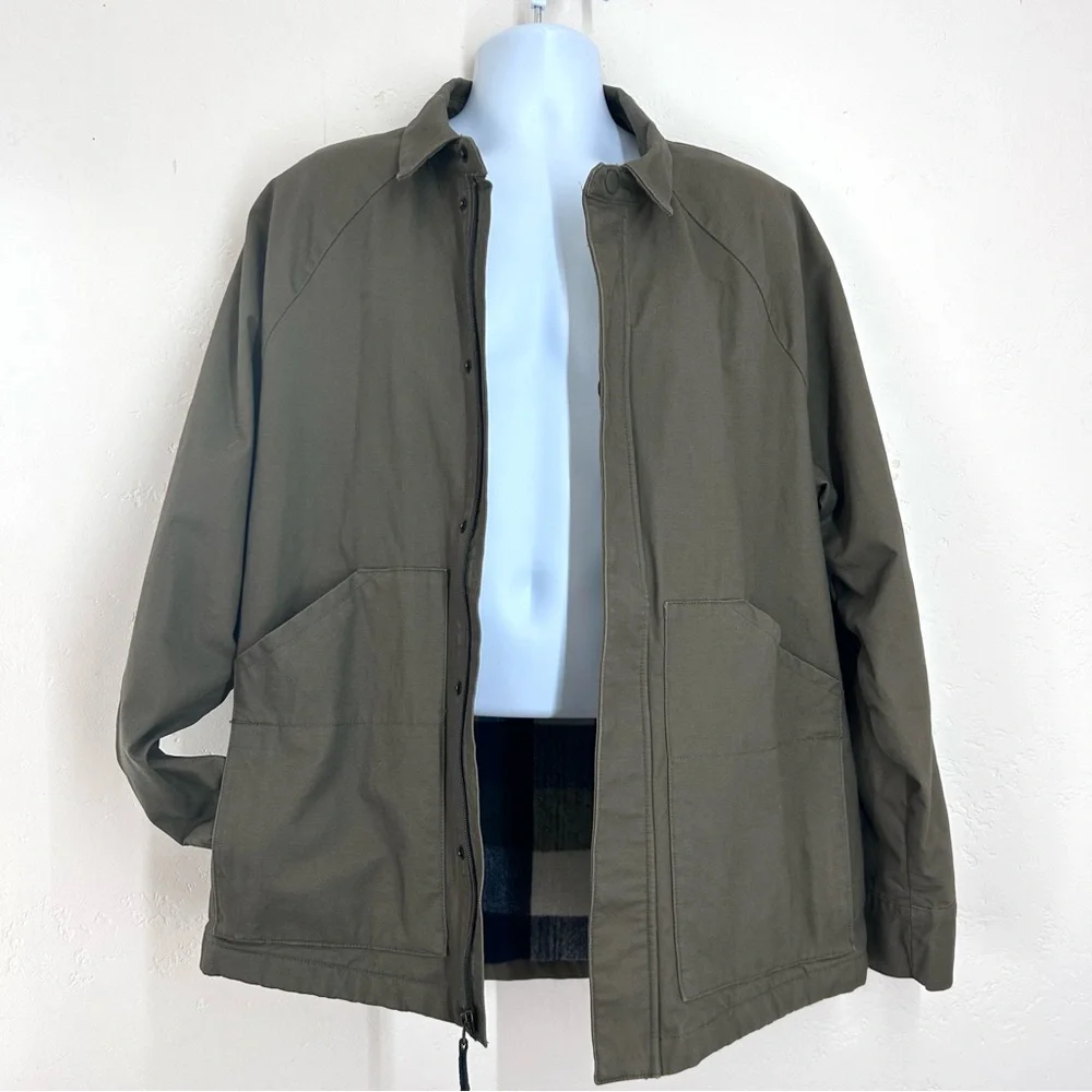 Prana Upper Dash Shirt Jacket Mens L Slate Green Flannel Lined Chore Coat NWOT - Picture 2 of 16